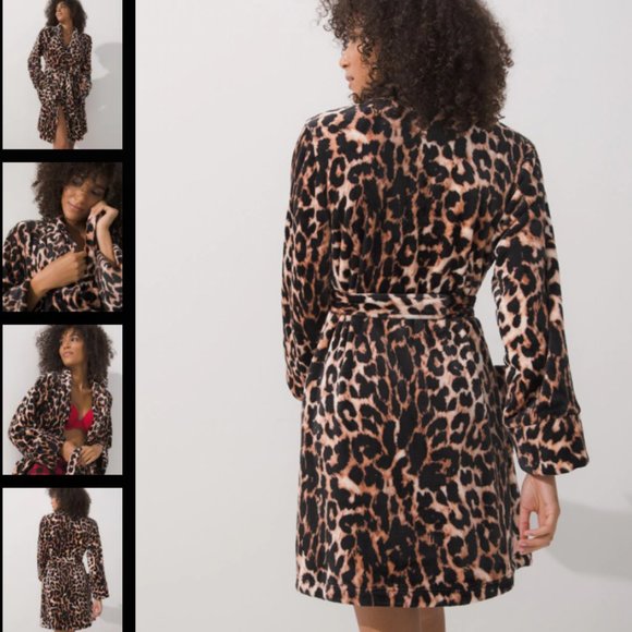 Soma Robe Leopard Plush Embraceable NEW - Picture 7 of 8